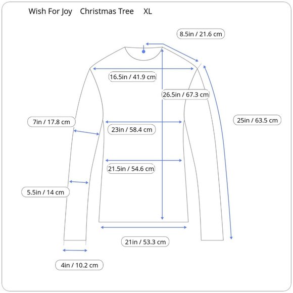 Wish For Joy Red Christmas Tree Logo Long Sleeve Women Top Glitter Tree Shirt - Picture 2 of 12